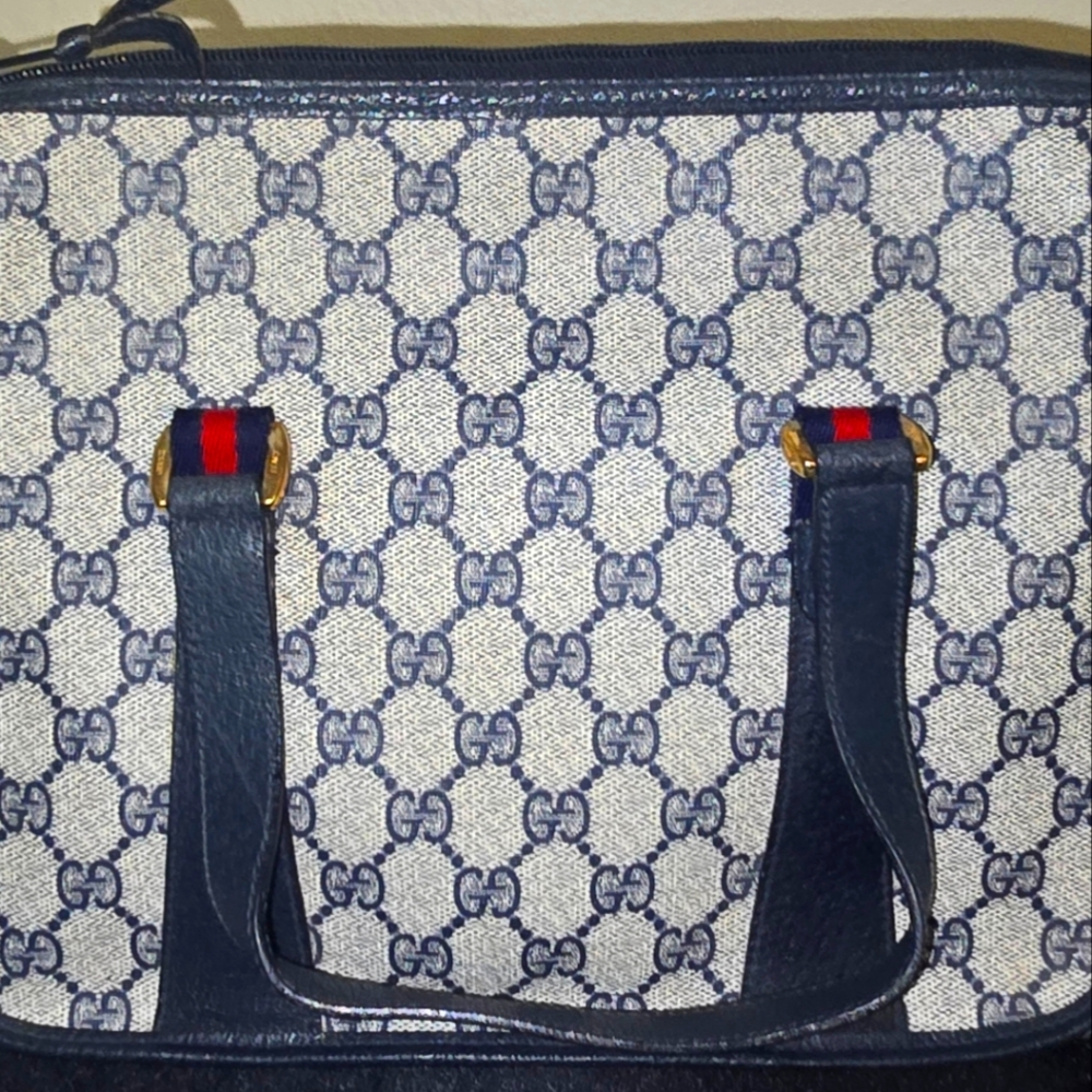 Vintage Gucci Signature Coated Canvas Handbag